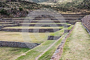 Tipon ruins peruvian Andes Cuzco Peru