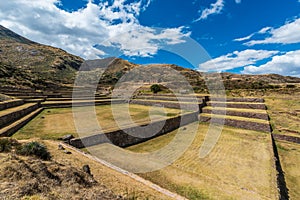 Tipon ruins peruvian Andes Cuzco Peru