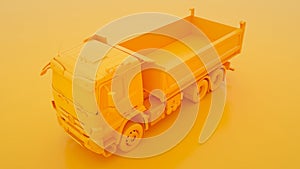 Tipper Dump Truck isolated on yellow background. 3d illustration
