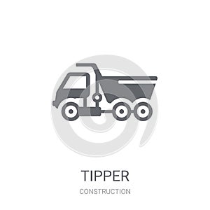 Tipper icon. Trendy Tipper logo concept on white background from photo