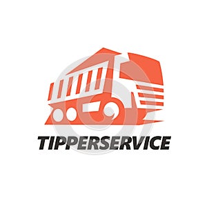 Tipper Truck Construction Logo.