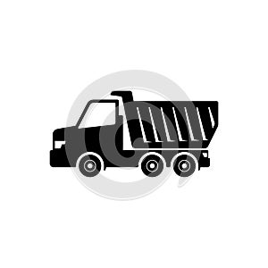 tipper truck isolated on white background. Vector dump truck icon symbol sign design