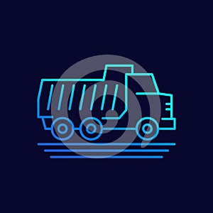 tipper truck line vector icon