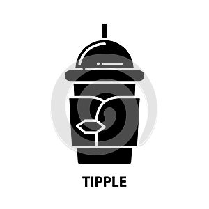 tipple icon, black vector sign with editable strokes, concept illustration