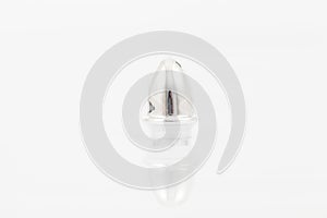 Tips silvery for curtain poles on white background