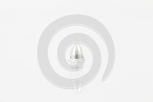 Tips silvery for curtain poles on white background