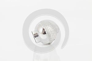 Tips silvery for curtain poles on white background