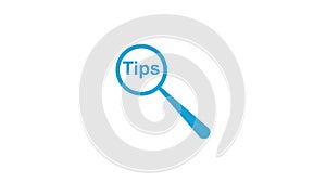 Tips Text and Magnifying Glass