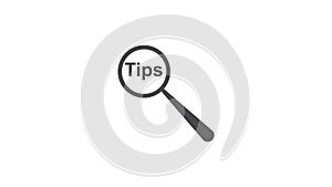 Tips Text and Magnifying Glass