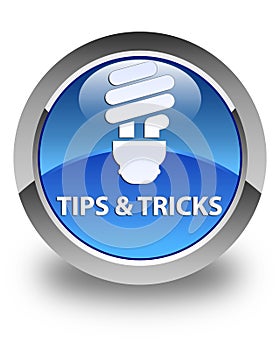 Tips and tricks (bulb icon) glossy blue round button