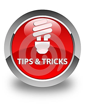 Tips and tricks (bulb icon) glossy red round button