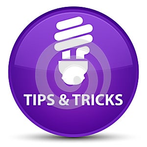 Tips and tricks (bulb icon) special purple round button