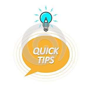 Tips and tricks symbol - Quick Tips icon with light bulb