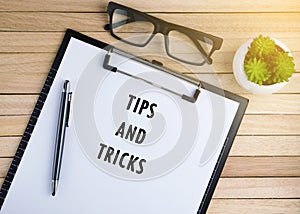 Tips And Tricks text on clipboard.