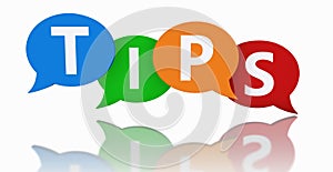Tips Word On Colorful Speech Bubbles