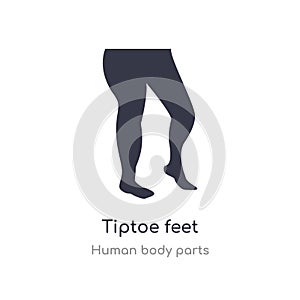 tiptoe feet outline icon. isolated line vector illustration from human body parts collection. editable thin stroke tiptoe feet