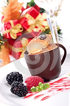 Tiramisu cake in chocolate cup