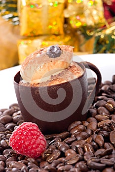 Tiramisu cake in chocolate cup