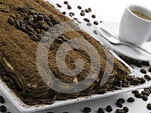 Tiramisu and coffee grain