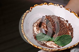 TIRAMISU dessert in a bowl