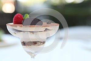 Tiramisu on glass