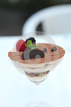Tiramisu on glass