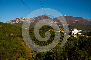 TIRANA, ALBANIA: Dajti Express gondola lift to Dajti mountain