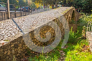 TIRANA, ALBANIA: Tabak bridge or Bridge of the Tanners a ottoman stone arch bridge built in the 18th century.