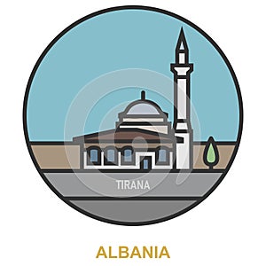 Tirana. Cities and towns in Albania