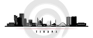 Tirana skyline horizontal banner.