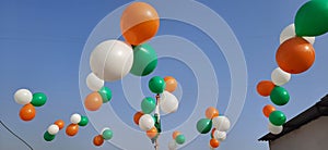 Tiranga bloons, orange green white bloons, celebration