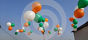 Tiranga bloons, orange green white bloons, celebration, bloons in the sky, sky bloons