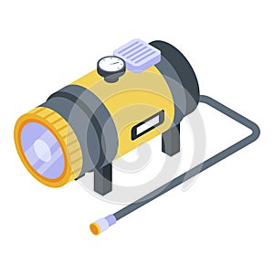 Tire air compressor icon, isometric style