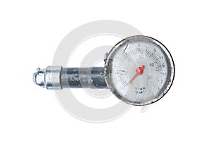 Tire air gauge isolated on white background. Tire gauge isolated