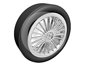 Tire with alloy rim