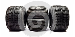 tire auto rubber track object wheel automobile car background isolated tyre. Generative AI.