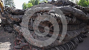 Tire bales used for road construction
