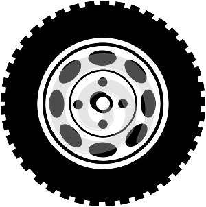 Tire for car or truck cartoon Vector Clipart