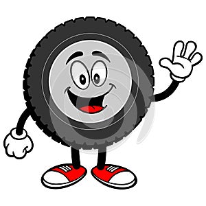 Tire Cartoon Waving photo