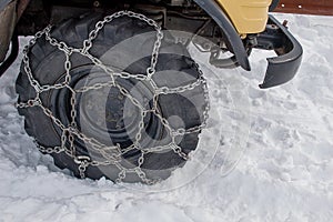 Tire with chains