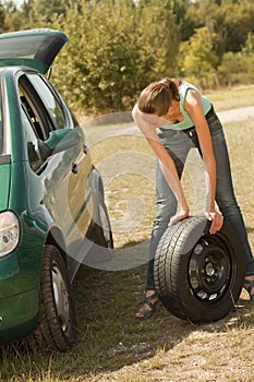 Tire change on the car