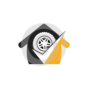 Tire check vector logo design.