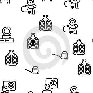 Tire Fitting Service Seamless Pattern Vector