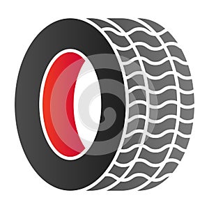 Tire flat icon. Automobile wheel vector illustration isolated on white. Car tyre gradient style design, designed for web