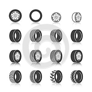 Tire icon set