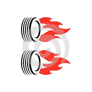 Tire icon vector illustration. Tire shop logo design inspiration