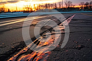 tire marks on asphalt after a high-speed race