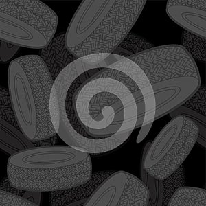 Tire pattern seamless. Car rubber tyre background. vector texture