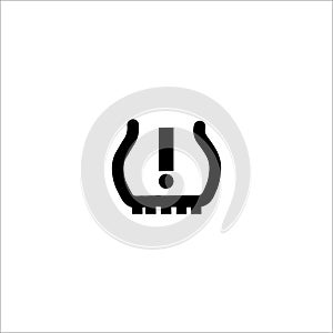 Tire pressure DTC code warning light icon. Car service