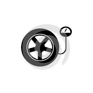 Neumático para medir. auto redondo icono 